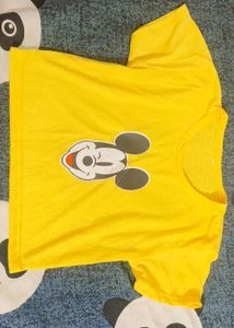 Yellow Mickey Mouse crop top