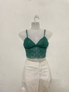 Pintresty Y2k Floral Lace V Neck Bra