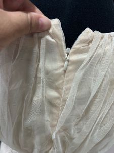 Netted Beige Sleeveless Dress