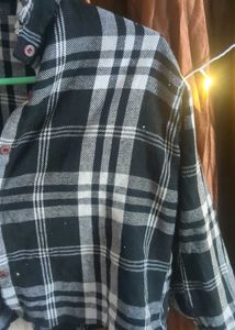 Black &amp; White Plaid Shirt