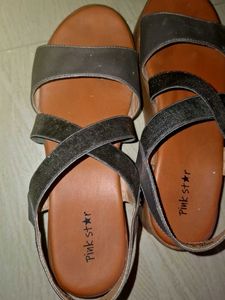 Pink Star Silver Sandals