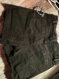 Black Denim Shorts