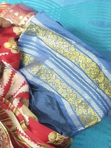Brand New Saree With Contrast Blouse