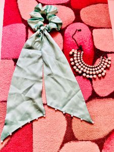 Combo set - Scrunchie with Pearl Detail and a Pear