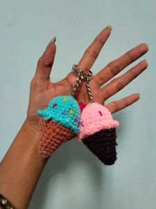 Crochet Ice Cream Keychains