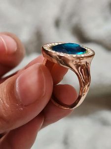 Shein Rose Gold Bluestone Ring