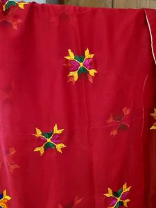 Red Embroidered Dupatta