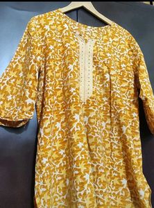 Musturd Printed Kurti For Girl Or Women 42 Bust