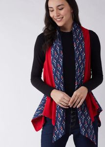 Ethnic Print Open Front Shrug