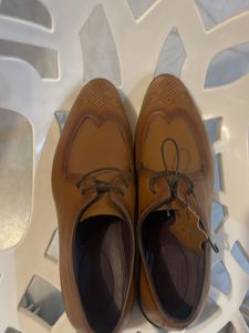 Tan Leather Wingtip Dress Shoes