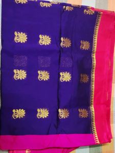 Cotton Silk Saree With Stitched Blouse