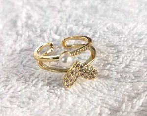 Anti tarnish Pearl Heart Ring
