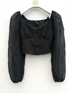 Black Full Sleeve Branded Top.