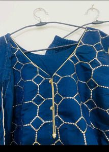 Elegant Blue Embroidered Kurta Set totally new