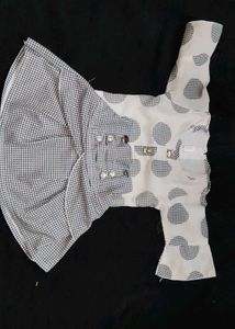 Houndstooth Skirt &amp; Blouse Set