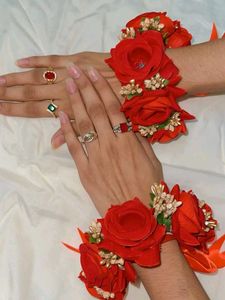 Red Floral Hair Piece