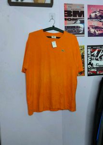Lacoste Orange Cotton T-Shirt