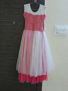 Heavy Net Gown (Pink &amp; White)