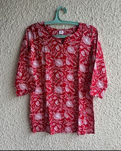 Red Printed Kurti