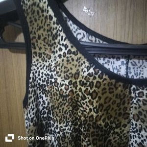 Asymmetric Animal Print Sleeveless Dress
