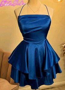 Blue Satin Dress
