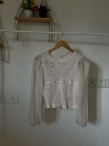 Floral Embroidered Crochet TOPS