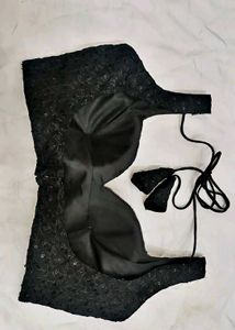 Black Sequin Sleevless  Blouse