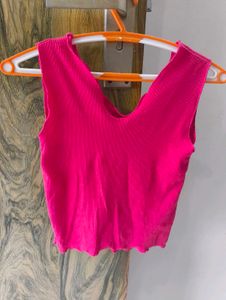 "Vibrant Pink Sleeveless Top"