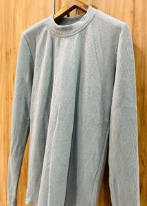 Light Blue Ribbed Top - Size S