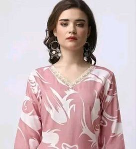 Pink Printed Kurta Set