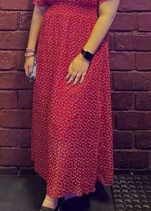 Red Polka Dot Maxi Dress