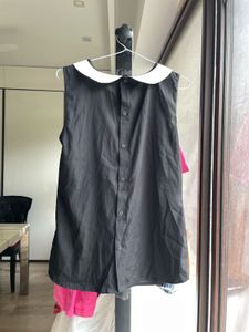 Black Peter Pan Collar Sleeveless Dress