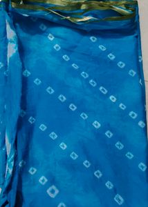 Bandhani Blue Saree