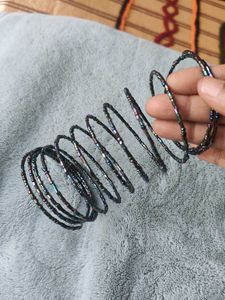Set Of 3 Spring Type Plastic Bangles