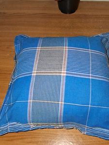 Blue Plaid Throw Pillow