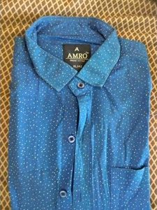AMRO Blue Polka Dot Button-Down Shirt