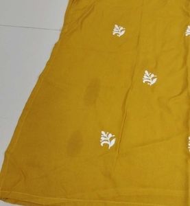 Mustard Yellow Chikankari Kurta