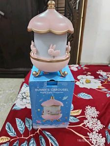 Pink Bunny Carousel Music Box