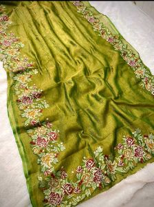 🔥 new  without tags banarasi tissue imbored sare�