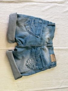 Blue Denim Folded Shorts