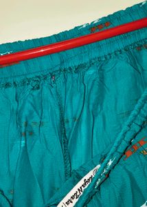 Zara Teal Patterned Pants
