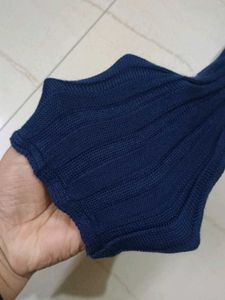 Navy Blue Knit Sweater dress