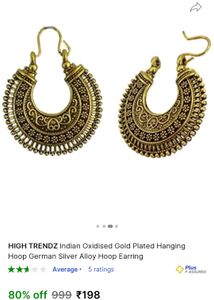 Vintage Style Gold Earrings