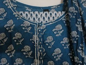Blue & White Printed Salwar Kameez