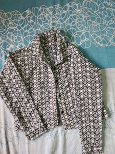 Patterned Cropped Jacket