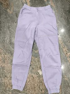 Lavender Zipper Detail Pants