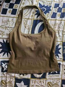 Olive Halter Neck Top