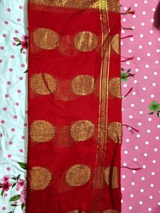 Red &amp; Gold Saree