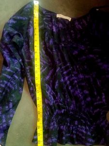 Michael Kors  peplum Purple Print Top