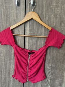 Chic Pink Off-Shoulder Top